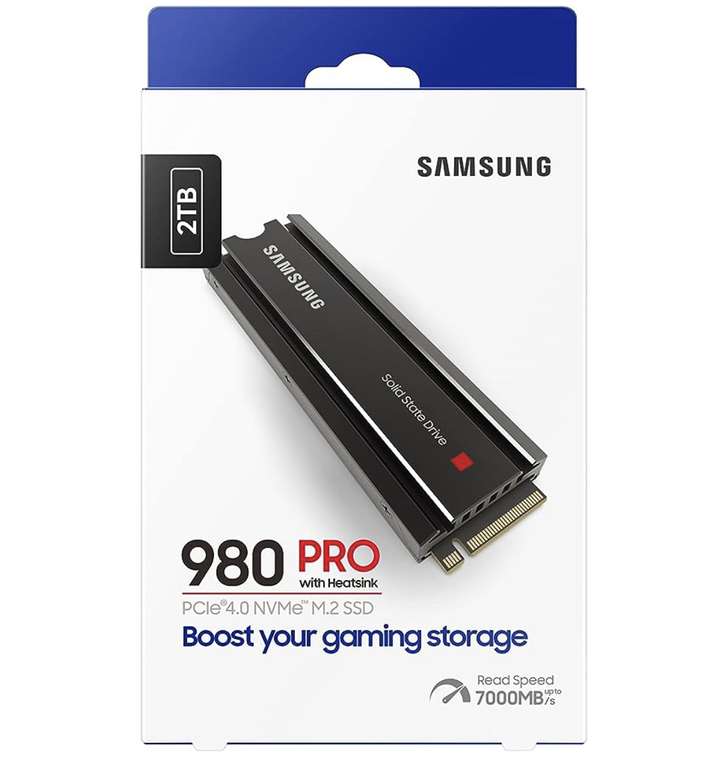 Samsung 980 PRO SSD with Heatsink 2TB PCIe Gen 4 NVMe M.2 Internal Solid State Hard Drive,PS5 Compatible