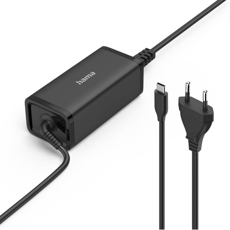 Hama | Cargador Universal USB c para portátil. (Tecnología GAN rápida, Power Delivery 100w, Protección contra sobrecarga, Diseño Compacto)