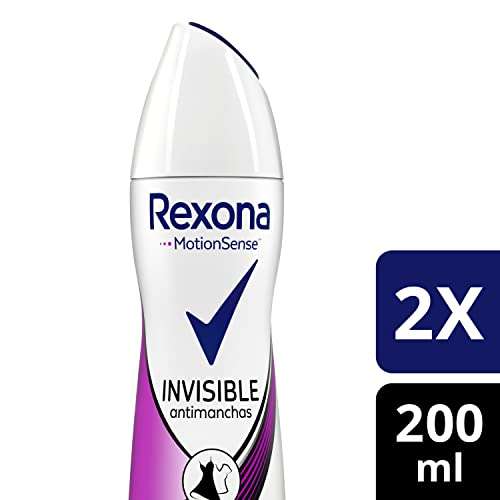 3 x Pack Rexona Invisible Desodorante Aerosol Antitranspirante para mujer Black&White Pack Ahorro 200ml [Total 6. Unidad 1'35€]