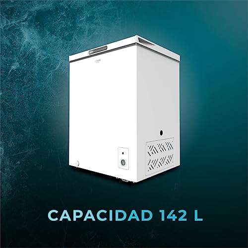 Congelador Horizontal Arcón Bolero Cecotec CoolMarket Chest 142 White. 142 Litros, Sistema Dual Function