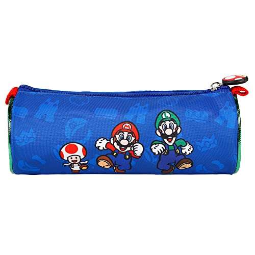 Estuche Gamer Case Super Mario y Luigi - Portatodo con 1 Compartimento - Interior Forrado y Cierre de Cremallera - - 8 x 22 x 8 cm
