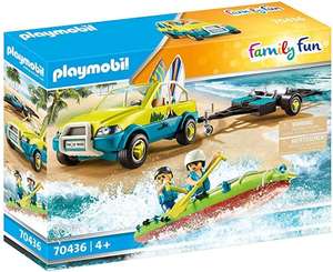 Playmobil - Family Fun Conjunto de Figuritas, Coche de Playa con Canoa