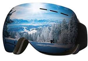 Gafas de Esquí sin Marco con Amplio Campo de Visión A Prueba de Polvo y viento UV400 Antivaho con bolsa de almacenamiento