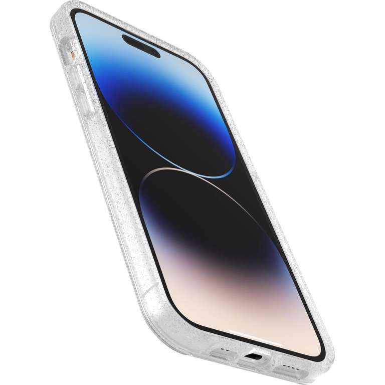 Otterbox Funda para iPhone 14 Pro Max Symmetry+ Clear para MagSafe, Testada 3x con estándares Militares anticaídas, Antimicrobiana, Stardust