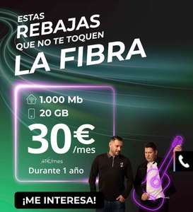 MEGA FIBRA 1000 MB + MÓV 20 GB + Llamadas ilimitadas por solo 30€