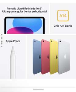Apple iPad 10.ª generación A14 Bionic Chip 10,9'' Liquid Retina Display 64GB Wi-Fi 6 12MP Cámara única Touch ID 2022 Original