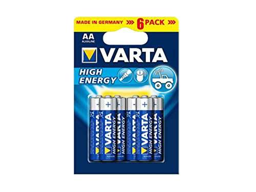 Varta - Batería alta energía alcalinas AA LR06, 6 unidades/paquete