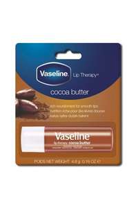 Un tubo de bálsamo labial marca VASELINE (A elegir: aloe vera o cacao) [4 unidades a 1,24€/una]