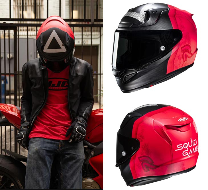 Casco de moto HJC RPHA 12 "Squid Game" | FIBRA (PIM EVO) | 22.06 | 2 pantallas+PinLock | Tallas de S a 2XL