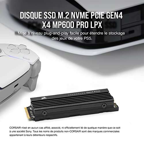 Corsair MP600 Pro LPX - 2 TB SSD Pcie 4.0 - Optimizada para la Consola PS5