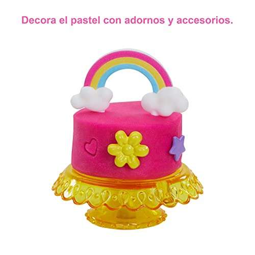 Barbie y su Pastelería Muñeca pelo fantasía con tienda, juego de plastilina y accesorios de juguete