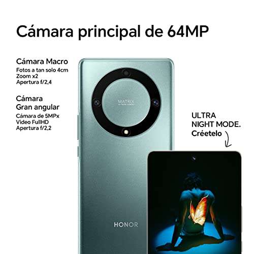 HONOR Magic5 Lite 5G, 6/128 GB, Snapdragon 695, AMOLED Curva 120 Hz de 6,67”, Cámara Triple 64MP, Batería 5100 mAh (256 GB a 269€)