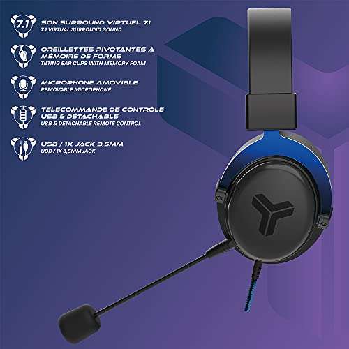 T'nB Tnb CSMGAME500 Elyte Auriculares Gaming con 7.1 Sonido Envolvente, Negro