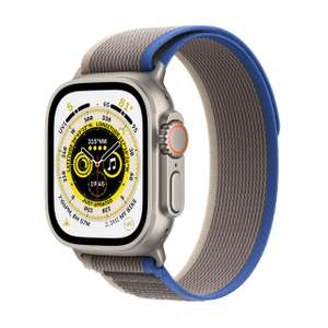 Apple Watch Ultra (GPS + Cellular, 49mm) Reloj Inteligente con Caja de Titanio - Correa Loop Trail Azul/Gris - Talla S/M