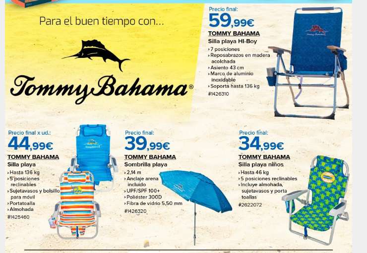 Silla Playa Aluminio Bahama Azul con Ofertas en Carrefour