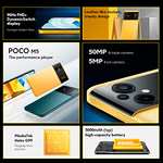 POCO M5 - Smartphone de 4+128GB, Pantalla de 6.58” 90Hz FHD+ DotDrop, MediaTek Helio G99, Triple cámara de 50MP con IA, 5000mAh, Amarillo