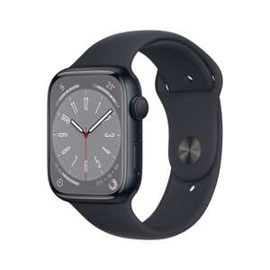 Apple Watch Series 8 OLED 41 mm GPS (satélite). En Negro o en Blanco. En 45mm. por 358€.