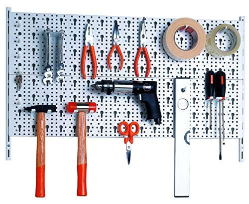 Pared perforada para herramientas suspendidas, 28 piezas