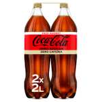 Envío rápido * 2x 2L Coca-Cola Zero Azúcar Zero Cafeína, Refresco de Cola sin Azúcar, Bajo en Calorías - Pack 2 Botellas 2L