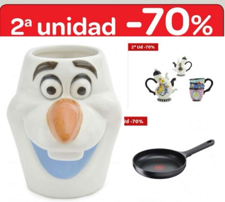 2 Tazas 3D Olaf Disney por 1.28€ (PROMO DESCRIPCIÓN 2° UND 70% en hogar)