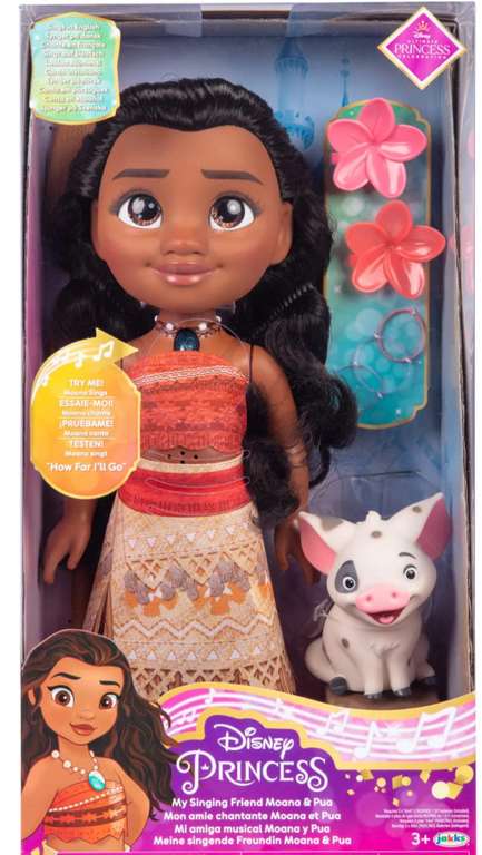 Muñeca Disney Princess Moana Mi amiga cantante Moana y Pua - Set de aventuras con música y luces