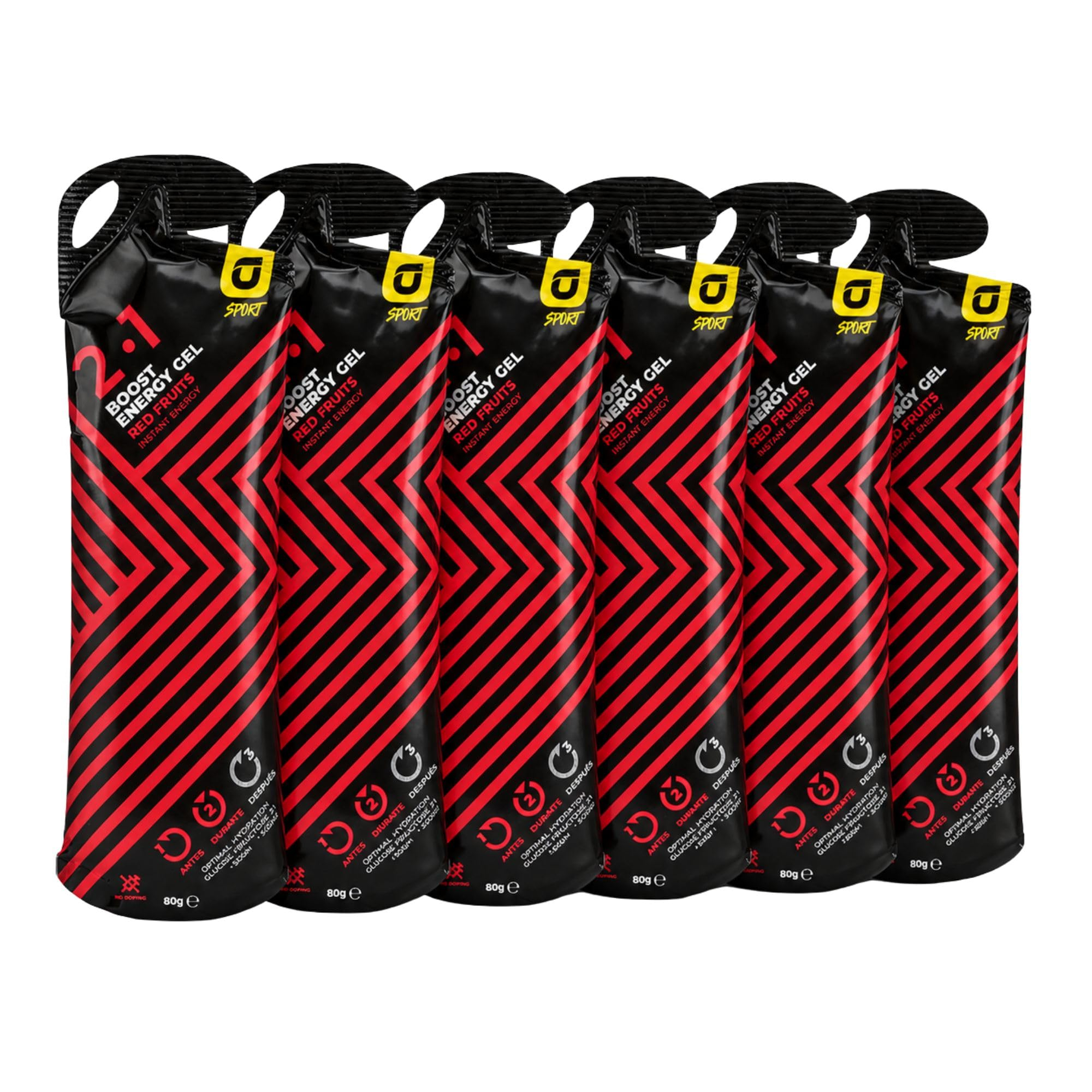 PACK 6 Gel Energético con Magnesio + Glucosa + Electrolitos y Zinc para Deportistas Ciclismo Running y Calambres Musculares