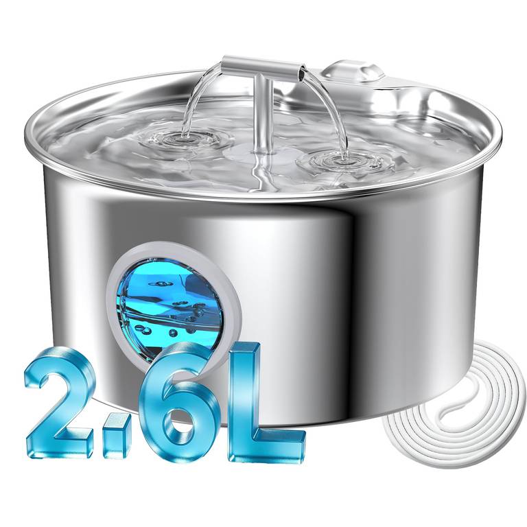 Fuente de Agua para Gatos de Acero Inoxidable: Fuente de Agua para Gatos