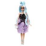 Barbie Extra Deluxe Muñeca articulada con pelo azul y 30 looks con ropa para muñecas, accesorios de juguete y mascota (