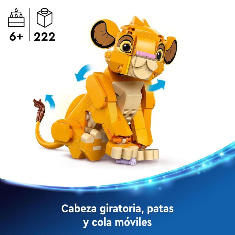LEGO | Disney El Rey León: Simba Cachorro Juguete Infantil de Construcción, 43243