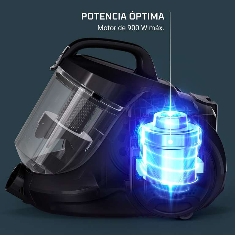 Aspirador sin bolsa - Rowenta RO2913EA, 900 W, 1.2 L, Tecnología Ciclónica, Filtro de espuma y alta eficiencia