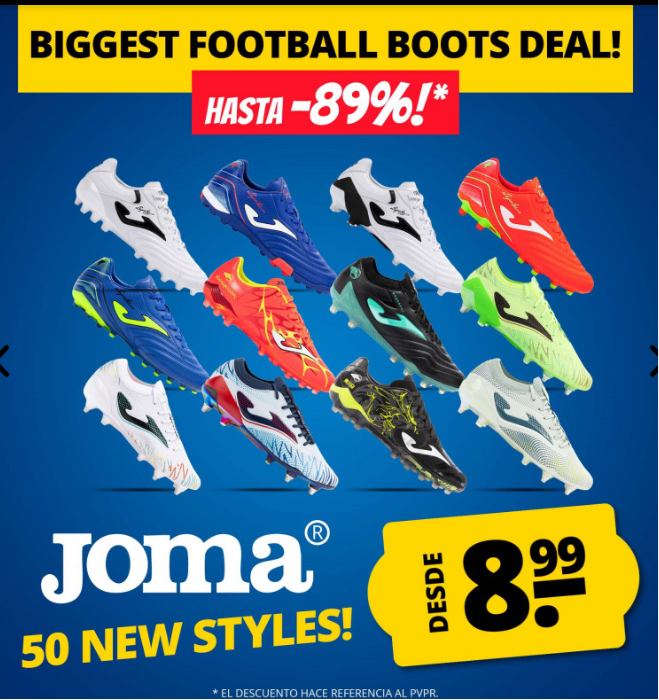 Botas de fútbol Joma desde8.99