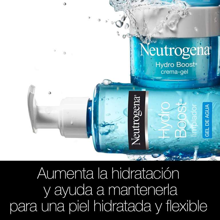 Neutrogena, Hydro Boost Gel de Agua Limpiador Facial, Ácido Hialurónico, Desmaquillante, para impurezas y grasas, Pieles sensibles, 200ml