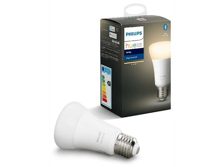 Bombilla Bluetooth - Philips Hue LED E27, Luz blanca cálida, Domótica