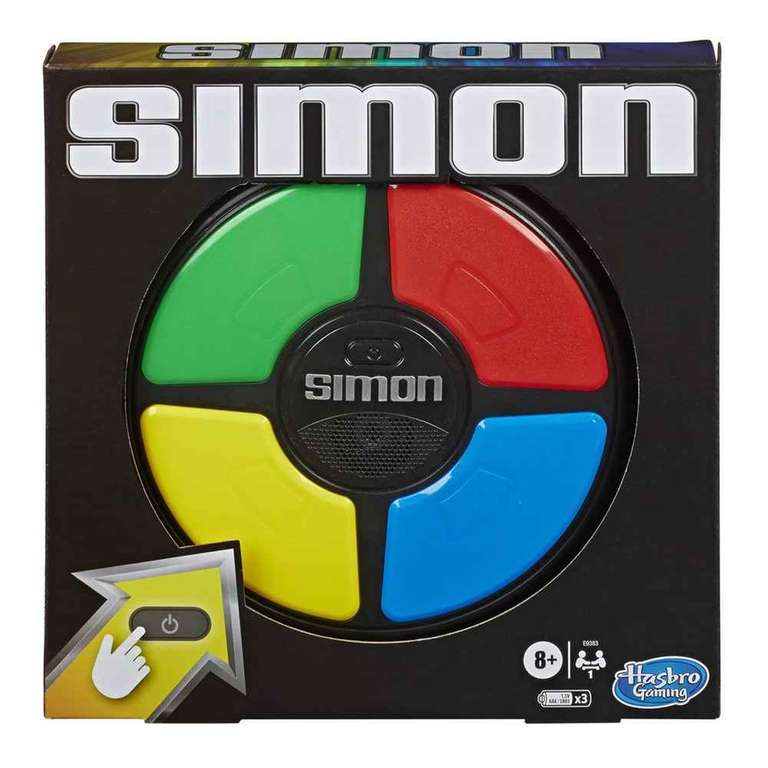 Hasbro Simon, Juego de Memoria Electrónico portátil con Sonidos y Luces para Mayores de 8 años, Color Surtido (E93835L0)