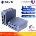 Mini PC SOYO (Intel N150, 12GB RAM DDR5, 512GB SSD, Doble LAN, 3x 4K) [Envío desde Europa]