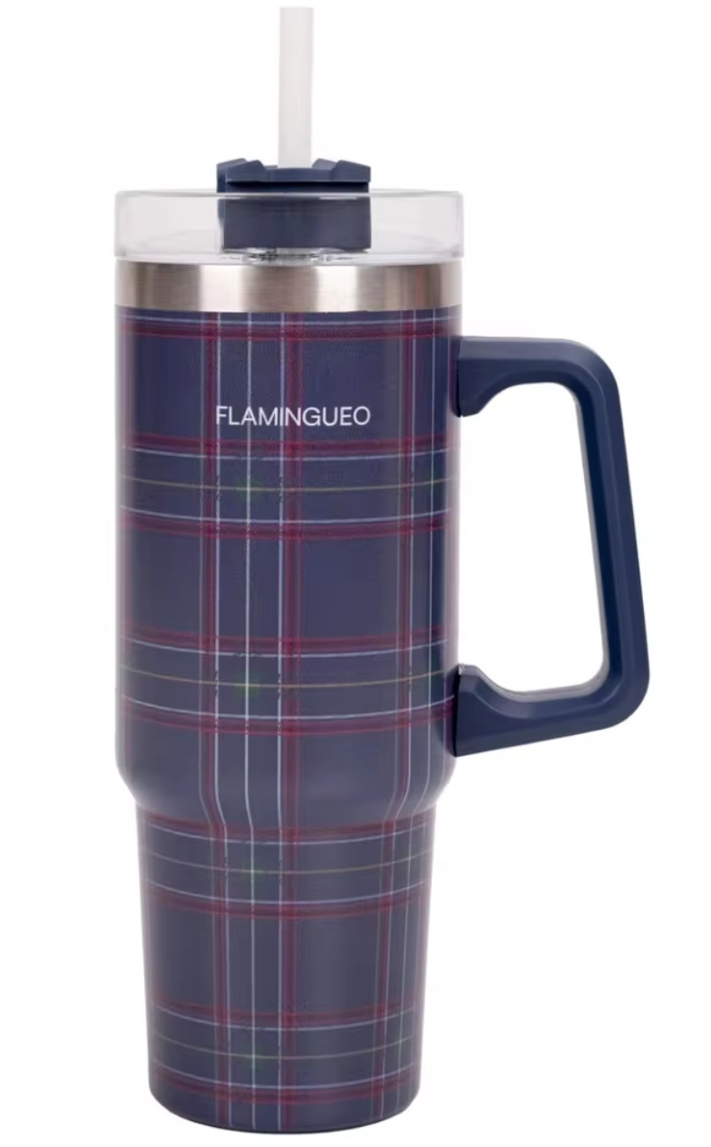 Flamingueo Vaso Termico - Taza Termo Acero Inoxidable Termo Cafe Para Llevar Bebidas Frías 24h y Calientes 10h Botella Termica 0,9 Litros