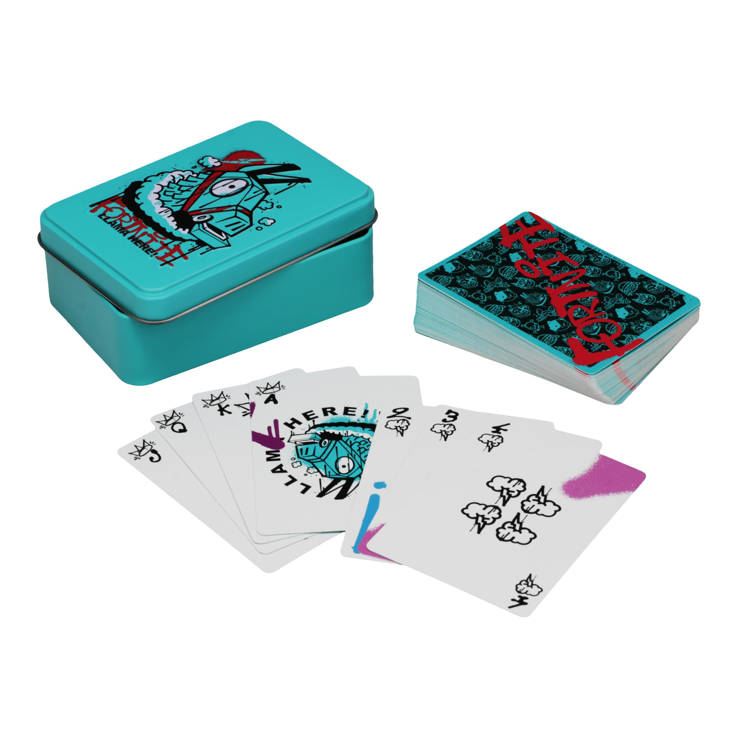 Paladone - Cartas de Juego de Fortnite (caja metálica)