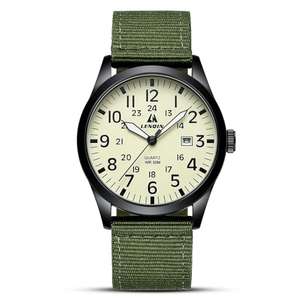 LN LENQIN Reloj Hombre Reloj Militar Reloj De Campo Pulsera Impermeables con Fecha Correa Nailon Reloj Deportivo Táctico Militar
