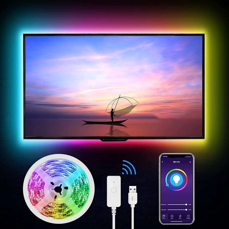 Wifi Tira Led TV, igosund Inteligente Luces LED 2, 8M USB Control de App,