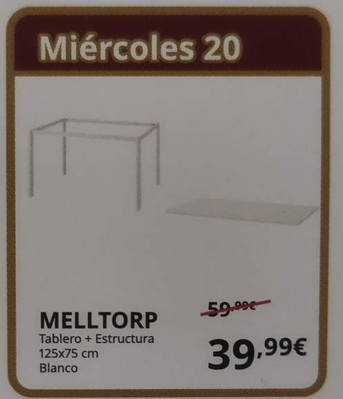 MELLTORP Mesa, blanco, 125x75 cm - IKEA