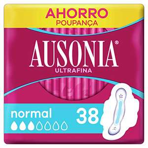 Ausonia Ultrafina Compresas con Alas, Normal, 38 Unidades, Hasta 8 Horas de Protección