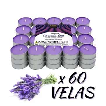 Pack 60 Velas Perfumadas TeaLights - 4.5 horas - Vainilla, Canela, Fresa, Coco...