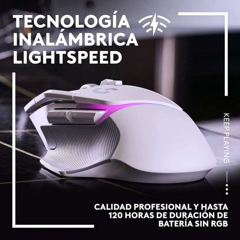 Logitech G G502 X Plus Lightspeed Ratón Inalámbrico RGB Gaming Blanco 25600 DPI
