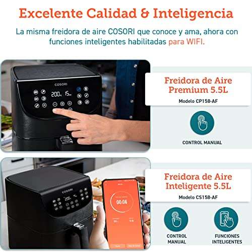Cosori Freidora Inteligente con Wifi Smart 5,5 Litros