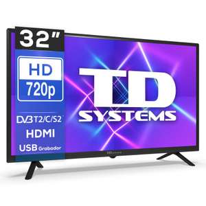 Televisor 32 pulgadas Led, múltiples conexiones - TD Systems K32DLC16H (smart tv por 149€ en descripción)