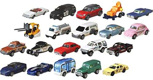 Matchbox lote de 20 coches metálicos de juguete, en escala 1:64 para niños +3 años (Mattel FGM48)