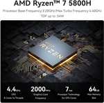 Beelink SER5-MAX, AMD Ryzen 7 5800H 8 núcleos, 16/500GB, 4K a 144Hz // 32GB/1TB a 399€