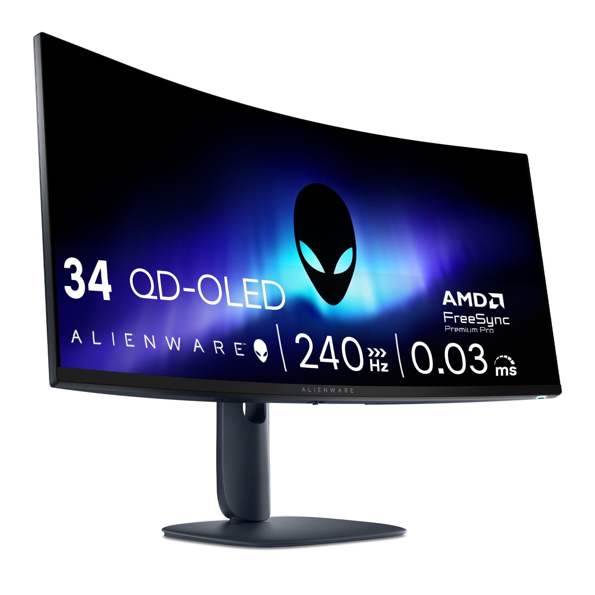 Alienware Monitor Gaming 34" AW3425DW, WQHD(3440x1440),21:9 1800R Curvo,240Hz,QDOLED, 0.03ms, G-Sync,FreeSync Premium Pro|Reventa-Como Nuevo