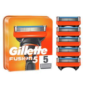 Gillette Fusion 5 Cuchillas de Afeitar Hombre, Pack 5 Cuchillas de Recambio