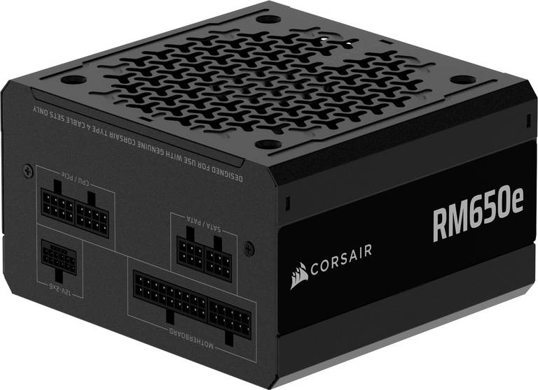 CORSAIR RM650e (2025) – Fuente de alimentación ATX totalmente modular y de bajo ruido de 650 W, con cable 12V-2×6 [ Reacondicionado ]